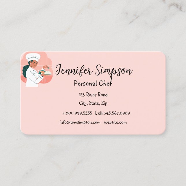 Personal Chef Cook Baker Private Business Card (Front)
