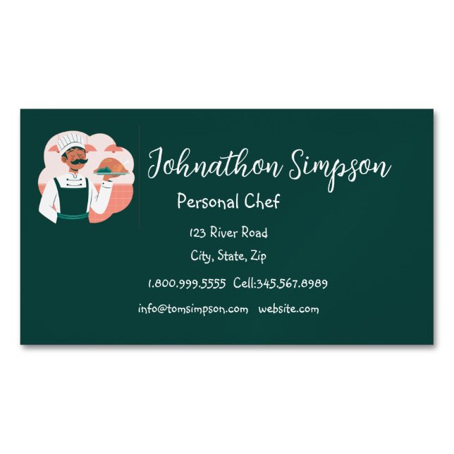 Personal Chef Cook Baker Private   Business Card Magnet (Front)