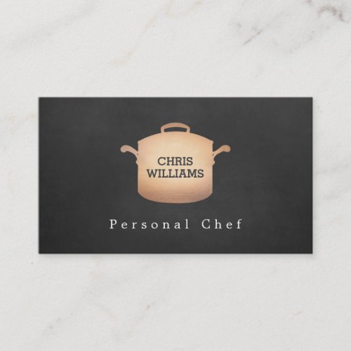 Personal Chef Copper Cooking Pot Catering Logo Business Card
