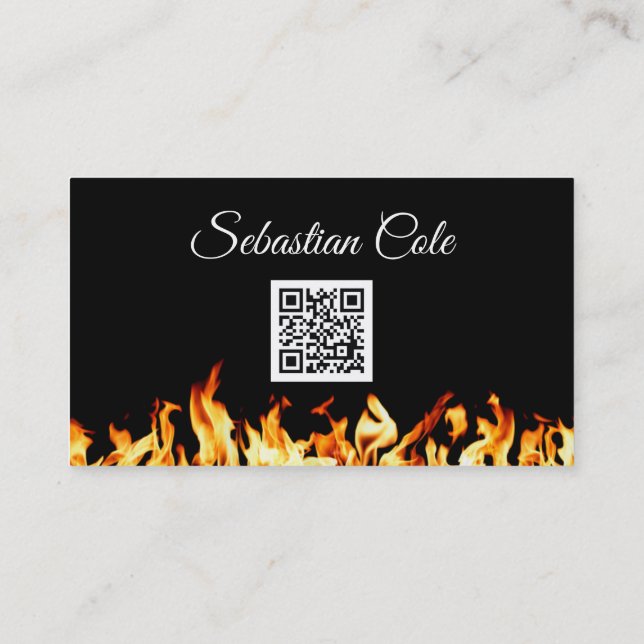 Personal Chef Culinary Flaming Fire Catering Business Card (Back)