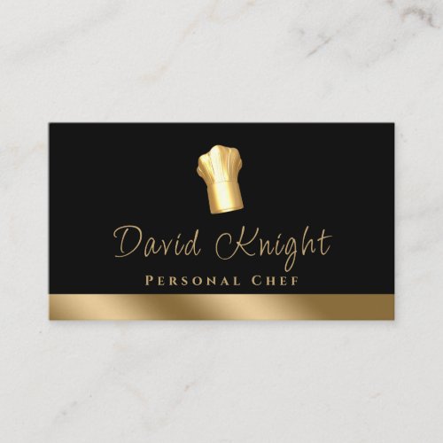 Personal Chef Gold Black Luxury Food Catering Business Card
