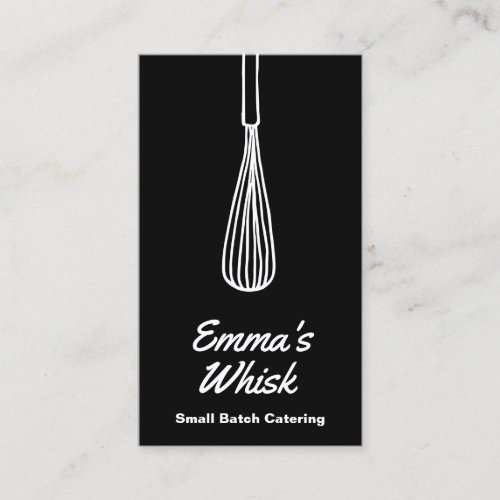 Personal Chef Hand Drawn Whisk Logo Business Card