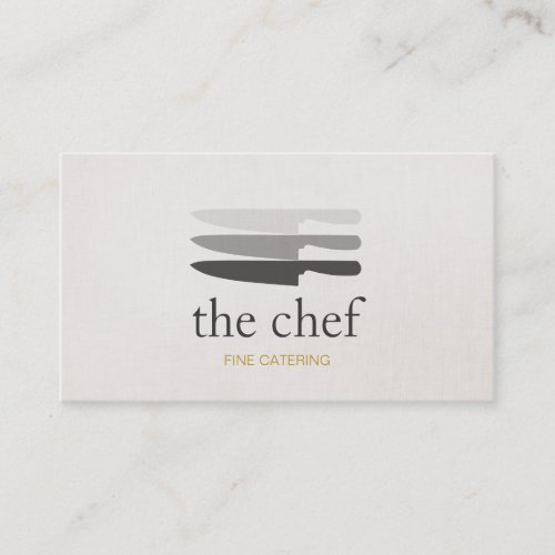 Personal Chef Knife Catering Simple and Modern Business Cards