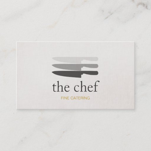 Customizable Personal Chef Knife Catering Simple and Modern Business Cards