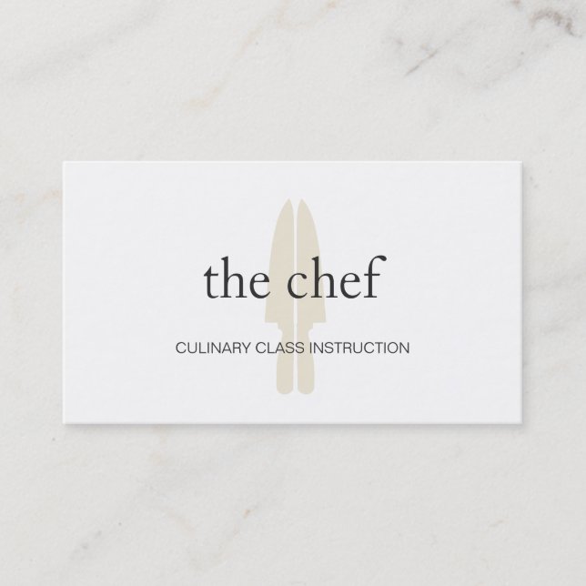 Personal Chef Knife Culinary Class Instruction Business Card (Front)