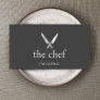Personal Chef Knife Logo Simple Culinary Catering Business Card