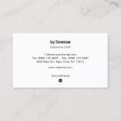 Personal Chef Knife Logo Simple Culinary Catering Business Card (Back)