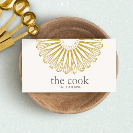 Personal Chef Logo Catering Whisk Cater Business Card