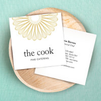 Personal Chef Logo Catering Whisk Cater Square Business Card