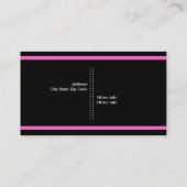 Personal chef minimalist black, white, hot pink business card (Back)