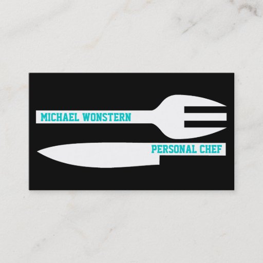 Customizable Personal chef minimalist business card black white