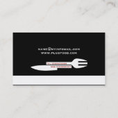 Personal chef minimalist business card black white (Back)