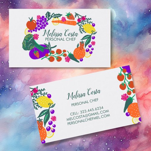 PERSONAL CHEF Modern Gardener Veggies Fruits Business Card