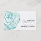 Personal Chef & Nutritionist Succulent Floral Business Card (Back)