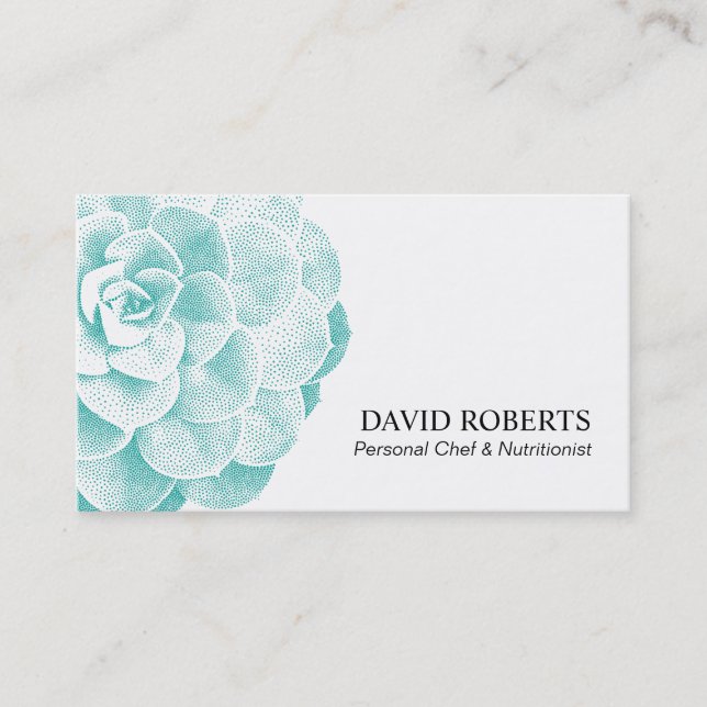 Personal Chef & Nutritionist Succulent Floral Business Card (Front)