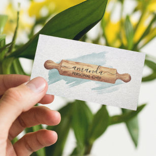 Personal Chef Pastry Catering Rolling Pin Cook Business Card