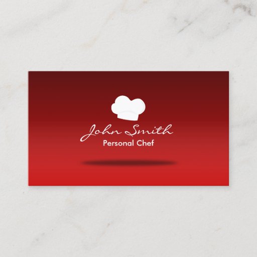 Customizable Professional Chef Hat Catering Red Business Card
