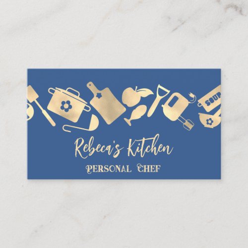 Personal Chef Restaurant Catering Logo QR Code  Business Card