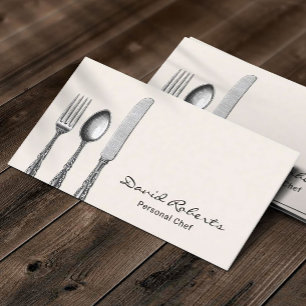 Personal Chef Restaurant Catering Minimalist Business Card