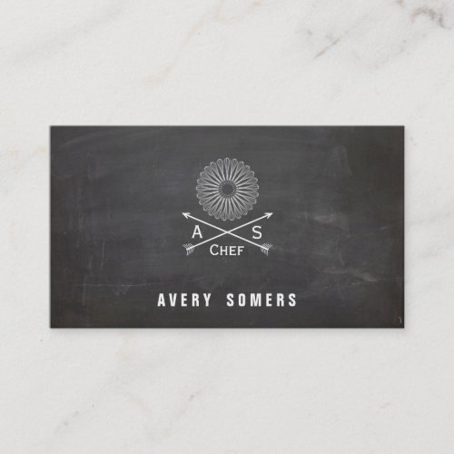 Personal Chef Retro Arrows and Whisk Cool Black Business Card