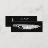 Personal chef silver knife minimalist catering mini business card (Front/Back)