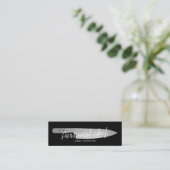 Personal chef silver knife minimalist catering mini business card (Standing Front)