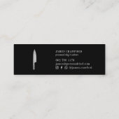 Personal chef silver knife minimalist catering mini business card (Back)