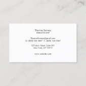 Personal Chef Simple Knife Logo Catering Business Card (Back)