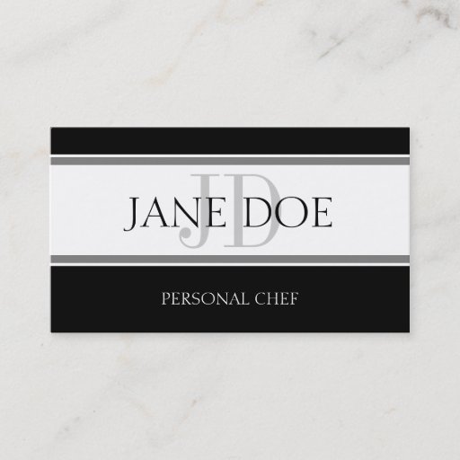 Customizable Personal Chef Stripe W/W Business Card