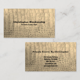 Personal Chef Tan Snake Skin Texture Custom Business Card
