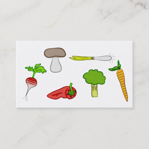 Personal Chef Veggie Vegetables Food Cook Art Business Cards