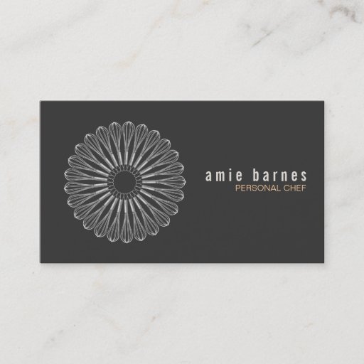 Customizable Personal Chef Whisk Logo Black Business Card
