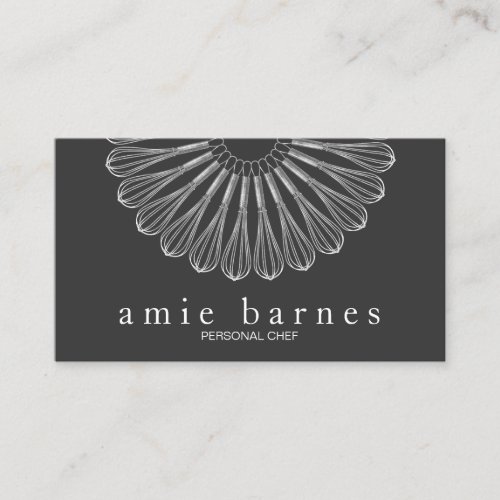 Personal Chef Whisk Logo Black Catering Business Card