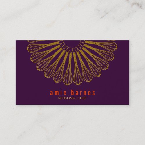 Personal Chef Whisk Logo Purple Business Card