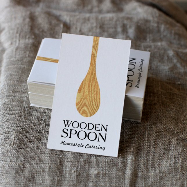 Personal Chef Wooden Spoon Homestyle Catering Business Card (Creator Uploaded)