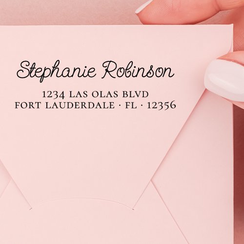 Personal Chic Cute Script Informal Return Address Self_inking Stamp