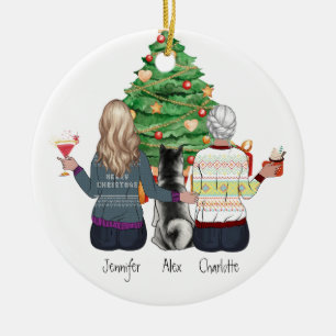 Personal Christmas gift for Best Friend portrait Ceramic Ornament