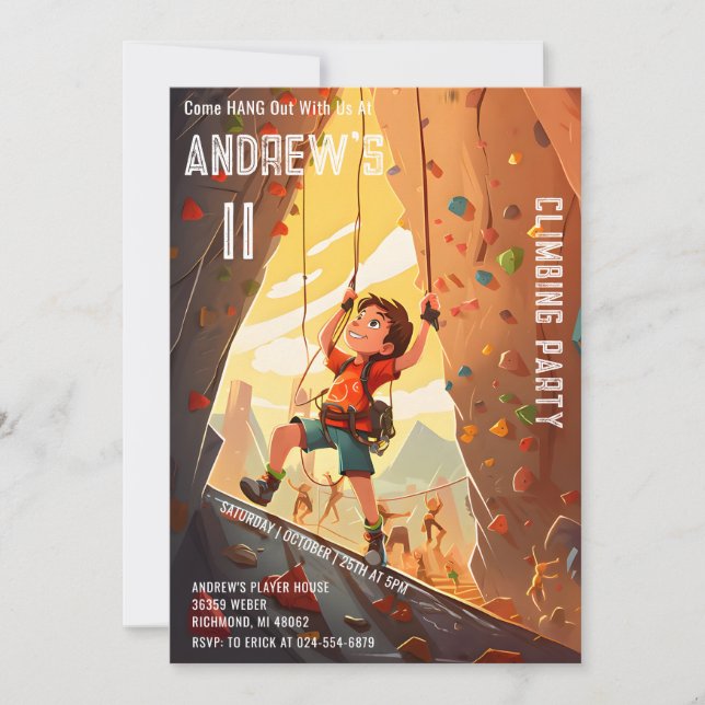 Personal Climbing Park Birthday Invitation (Front)