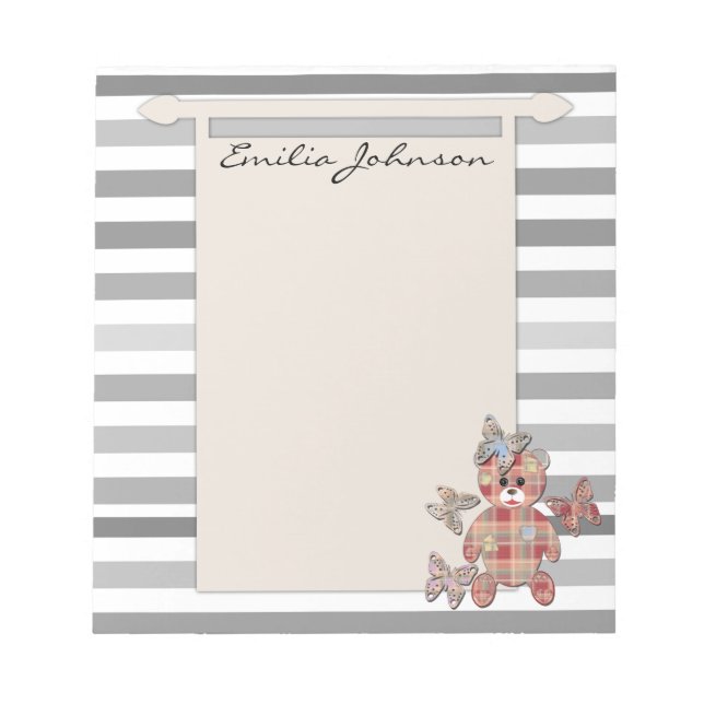 Personal, colorful, baby, Teddy bear Notepad (Front)