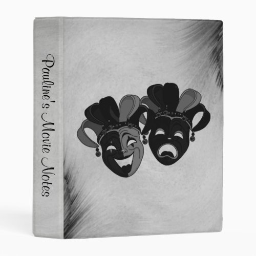 Personal Comedy and Tragedy Theater Masks Silver Mini Binder