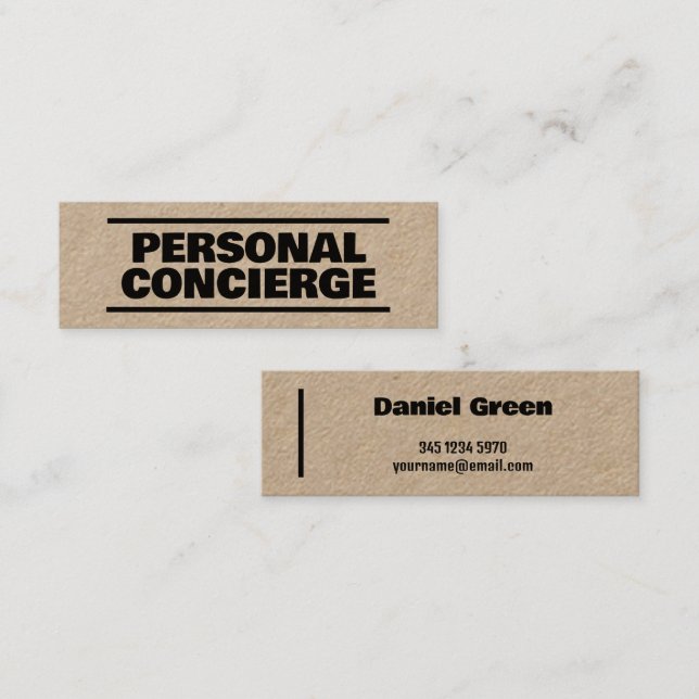 Personal Concierge Kraft Mini Business Card (Front/Back)