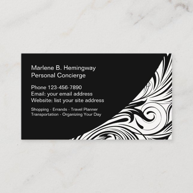 Personal Concierge Services Business Card (Front)