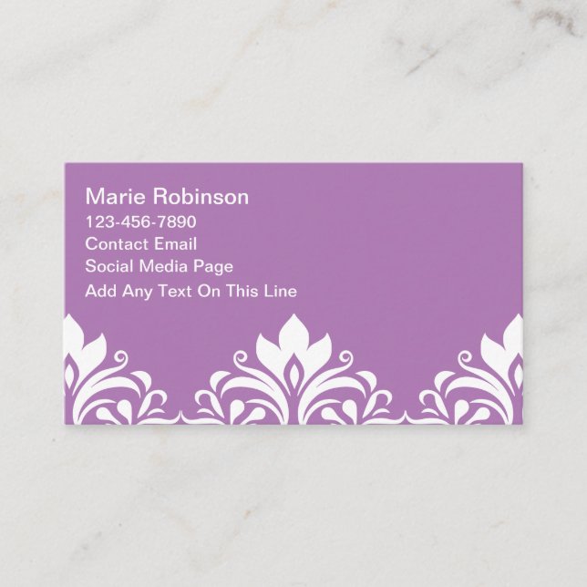 Personal Contact Cards Female Floral (Front)