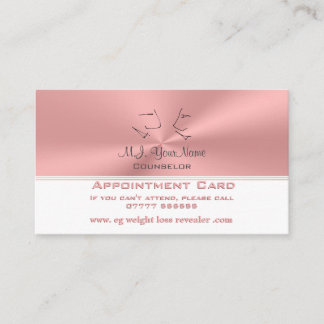 Personal Counselor luxurious pink chrome-look Appointment Card