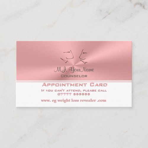 Personal Counselor luxurious pink chrome_look Appointment Card