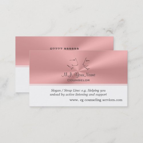 Personal Counselor luxurious pink chrome_look Business Card
