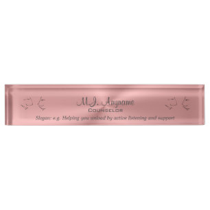 Personal Counselor luxury pink chrome-effect Name Plate