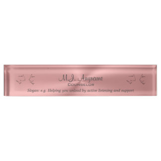 Personal Counselor luxury pink chrome-effect Name Plate