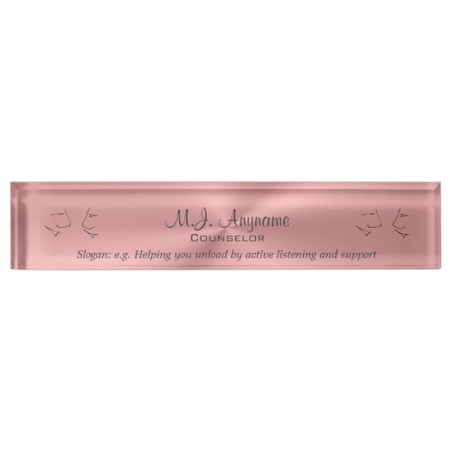 Personal Counselor luxury pink chrome_effect Name Plate