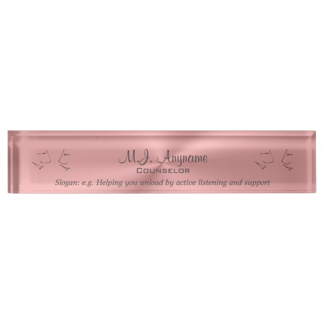 Personal Counselor luxury pink chrome-effect Name Plate (Front)